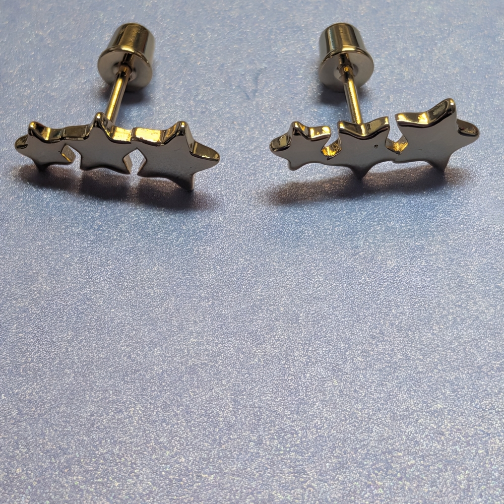 Gold Star Earrings for Kids